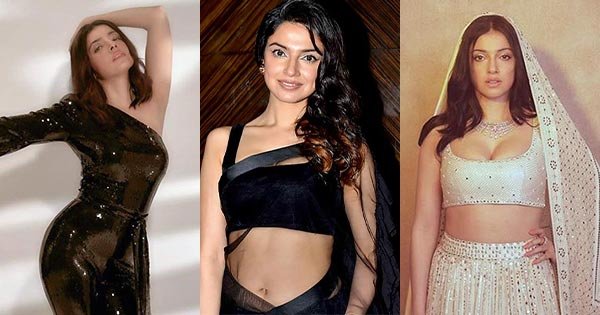 divya khosla kumar saree tight dress cleavage