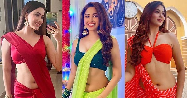 esshanya maheshwari saree navel indian actress