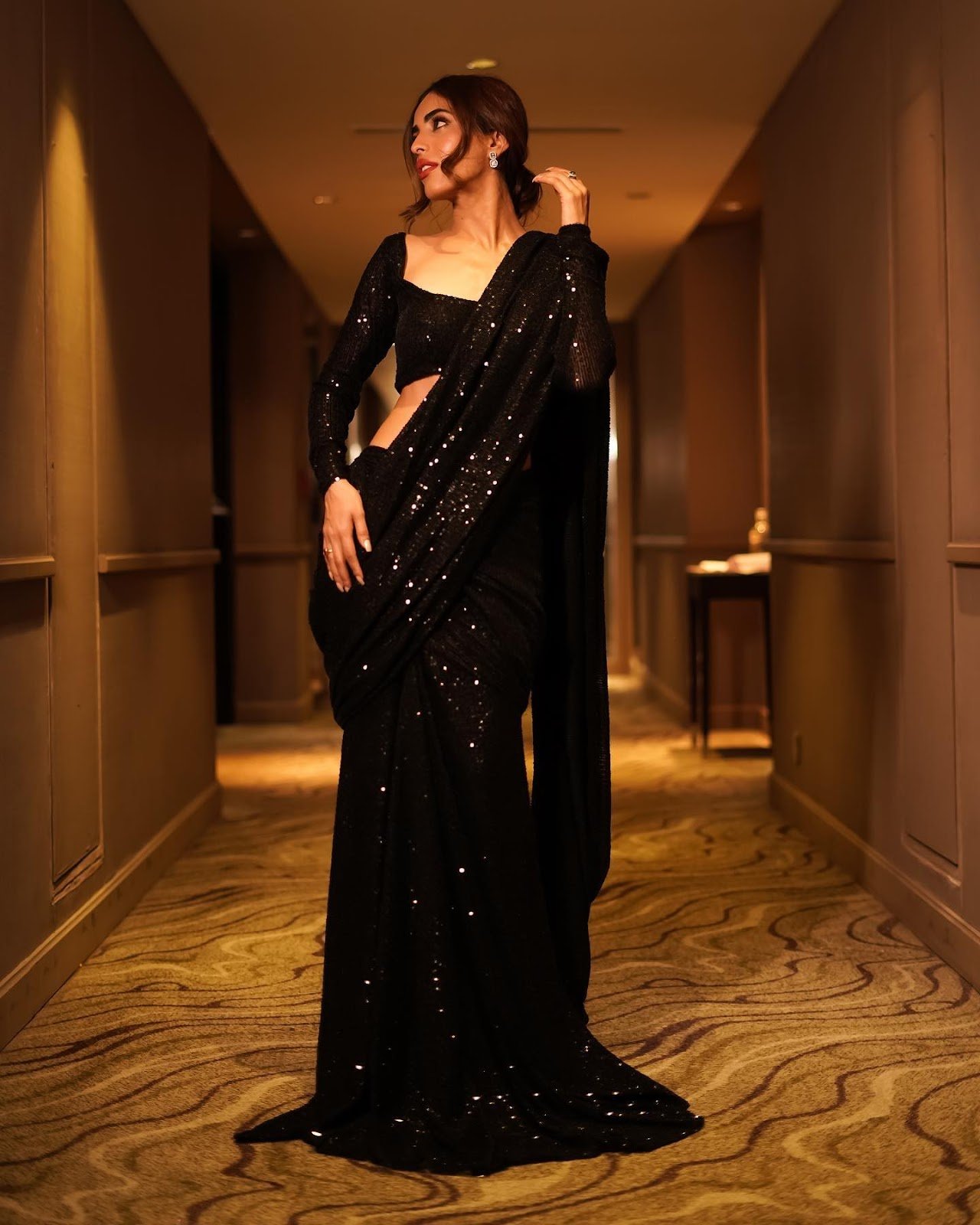 priya banerjee black saree rana naidu actress priya banerjee black saree rana naidu actress