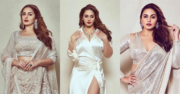 huma qureshi high slit dress saree curvy indian actress