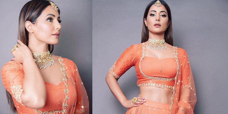 hina khan in lehanga beautiful popular indian tv actress