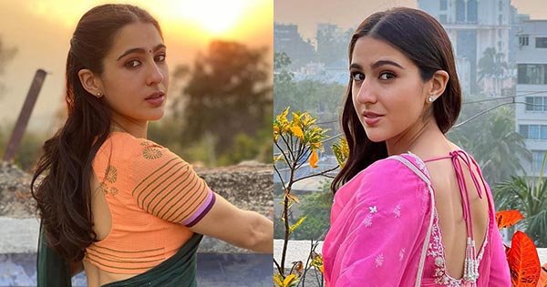 sara ali khan pink suit saree