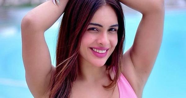 neha malik pink swimsuit