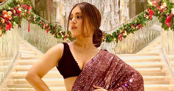 bhumi pednekar in saree with bralette at iffma bollywood actress