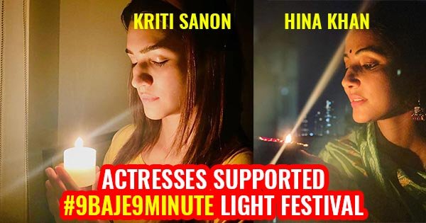 actresses lit up diya candles 9 baje 9 minute ligth festival