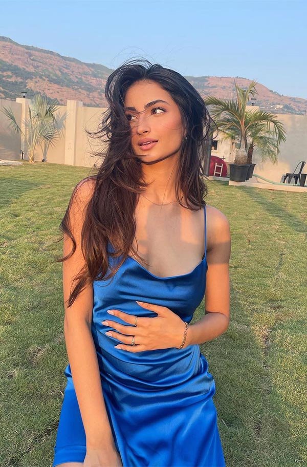 Palak Tiwari satin blue dress