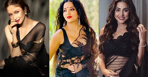 indian tv actress black saree
