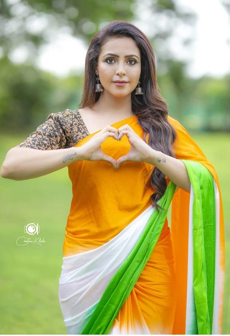 nandini tricolor tiranga indian flag saree