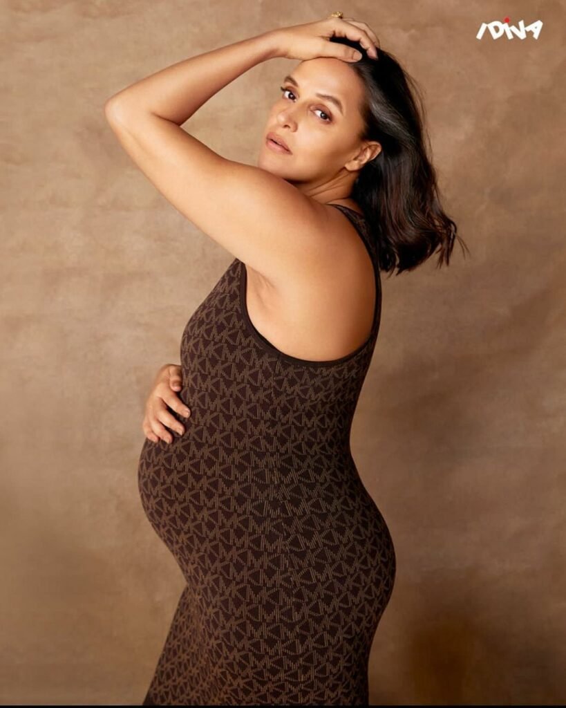 Neha Dhupia pregnant baby bump dress bollywood actress