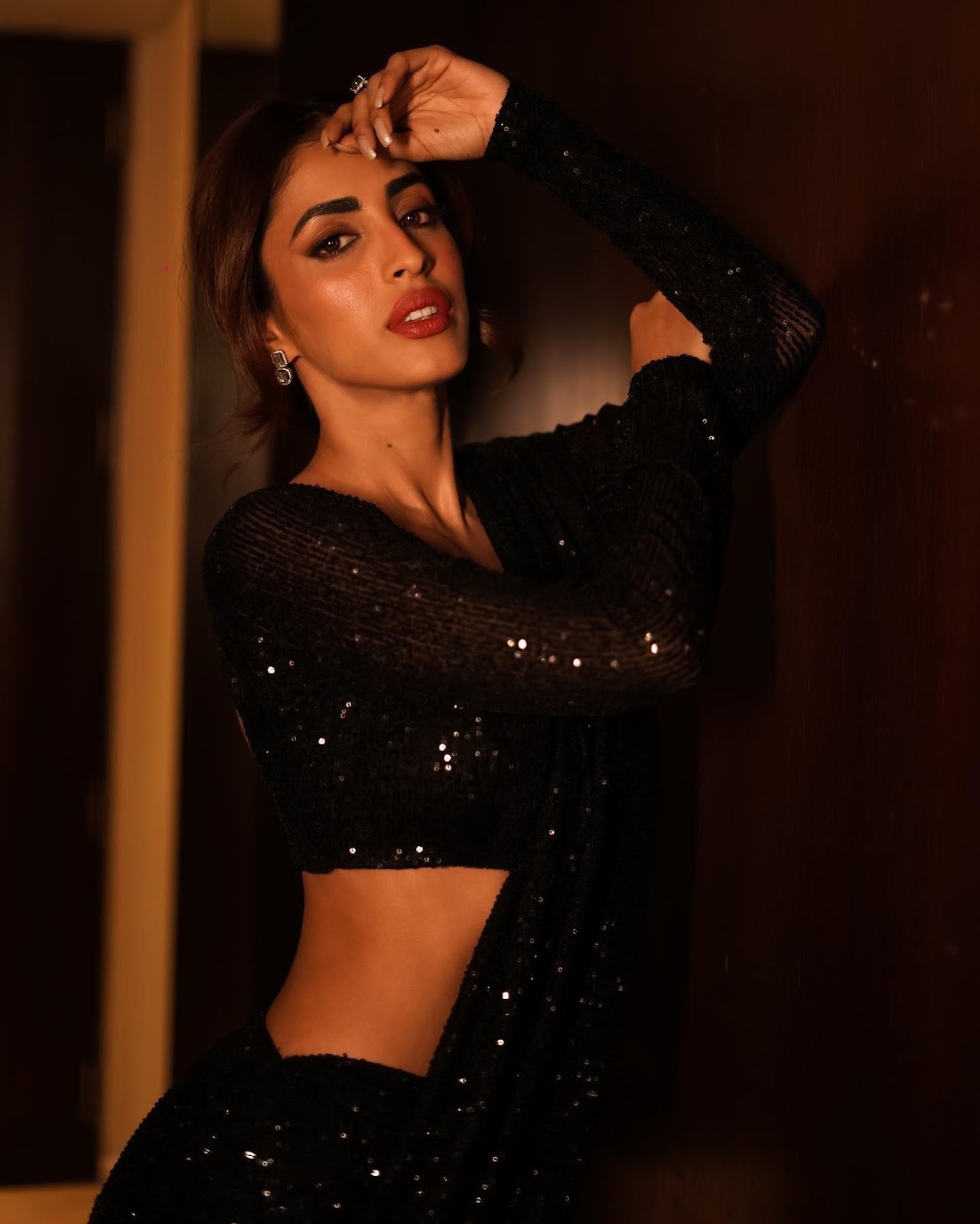 priya banerjee black saree rana naidu actress