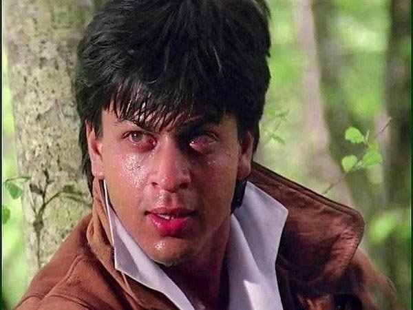 Shah Rukh Khan in Darr negative role bollywood