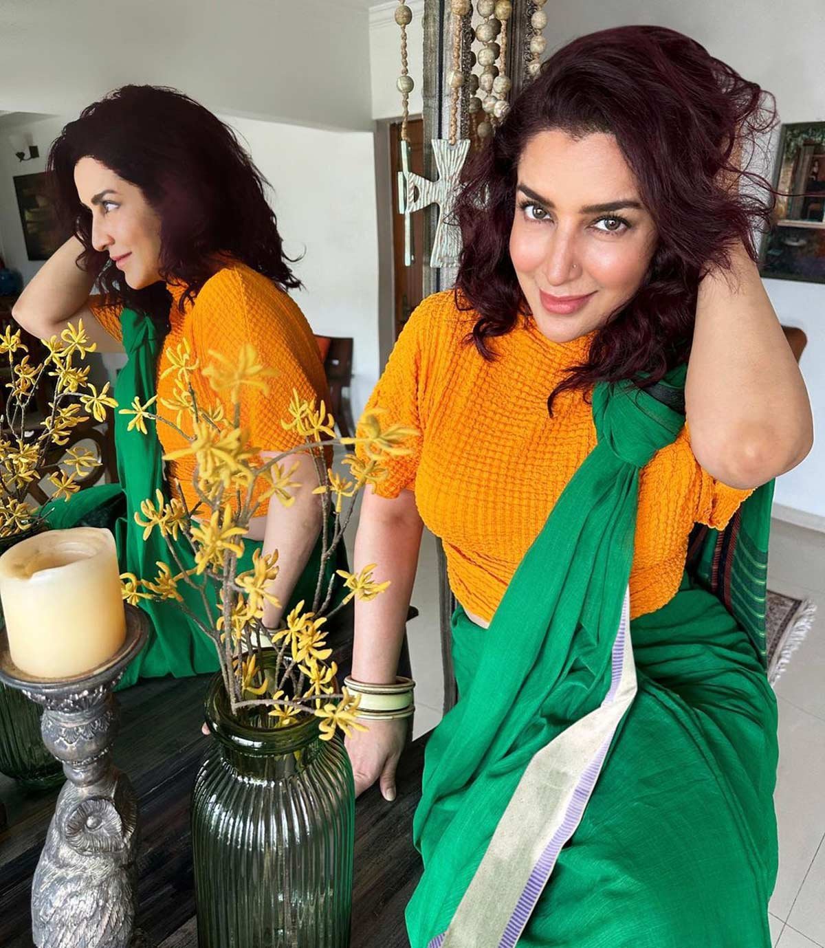 tisca chopra tricolor tiranga indian flag saree