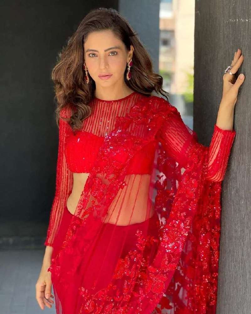 aamna sharif red saree indian tv actress 12