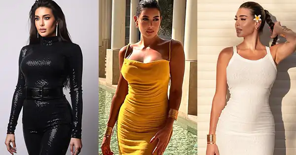 ezyptian actress yasmine sabri in bodycon dresses