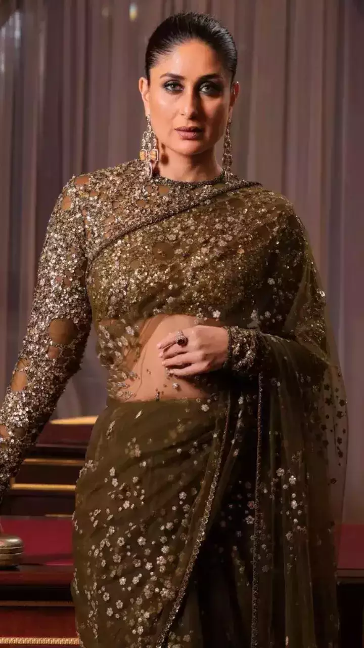 kareena kapoor sheer sequin saree