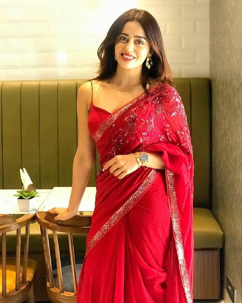 nehha pendse red saree indian tv actress 1