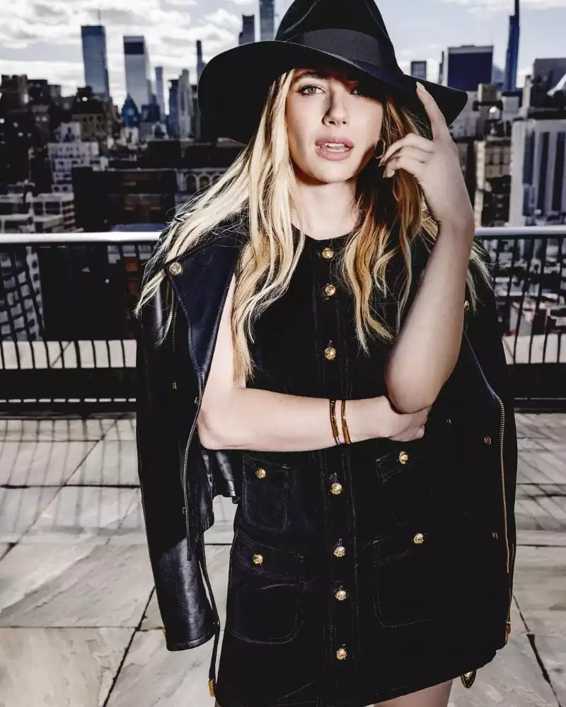 emma roberts black outfit hollywood actress 7