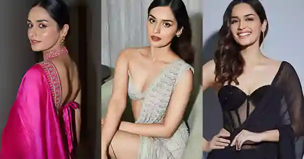 manushi chhillar in saree indian actress miss world winner 1