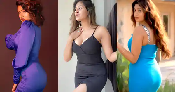 anjali arora hot pics in bodycon dresses curvy indian kacha badam