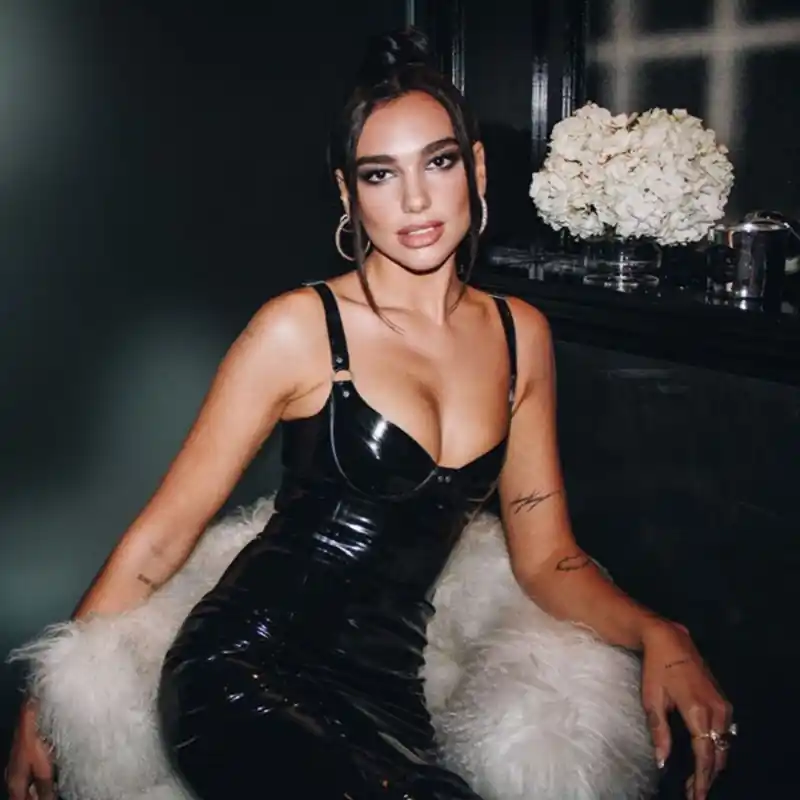 dua lipa black latex hollywood woman 3
