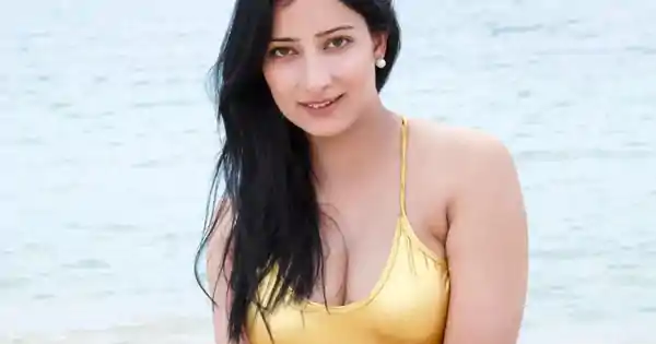 niharica raizada golden swimsuit sooryavanshi actress