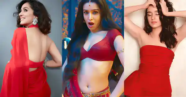 shraddha kapoor red saree dress bollywood actress