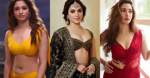 tamannaah 4K wallpaper saree navel